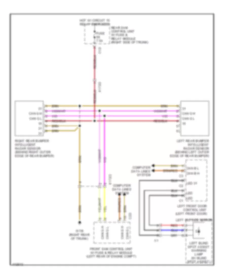 Blind Spot Information System Wiring Diagram for Mercedes Benz CLS550 2014