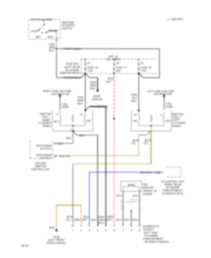 Diagnostic Socket Wiring Diagram for Mercedes Benz 500SEL 1993