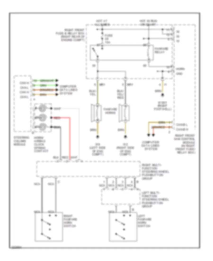 Horn Wiring Diagram for Mercedes-Benz S430 4Matic 2004