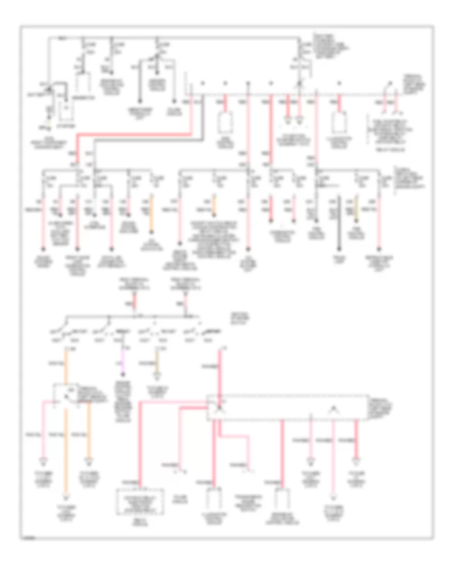 Power Distribution Wiring Diagram 1 of 2 for Mercedes Benz SLK230 2000