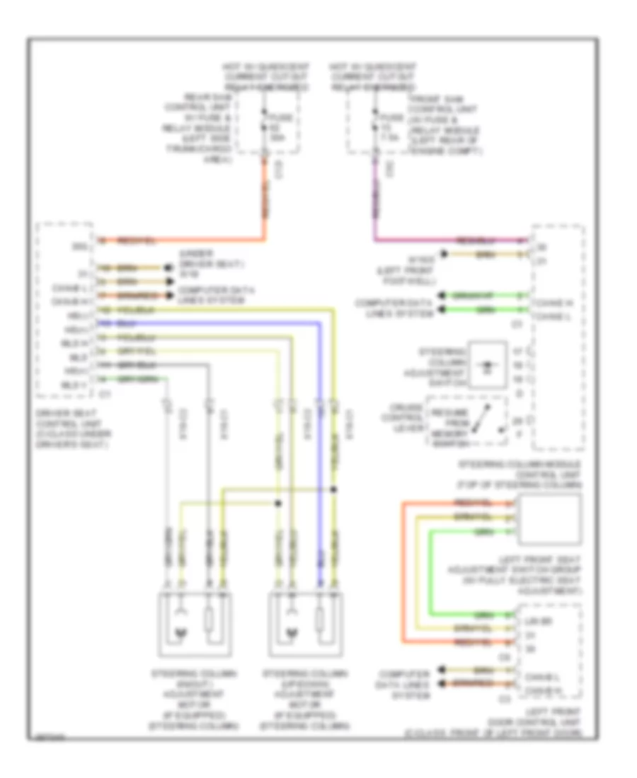 Steering Column Memory Wiring Diagram for Mercedes Benz GLK350 2012