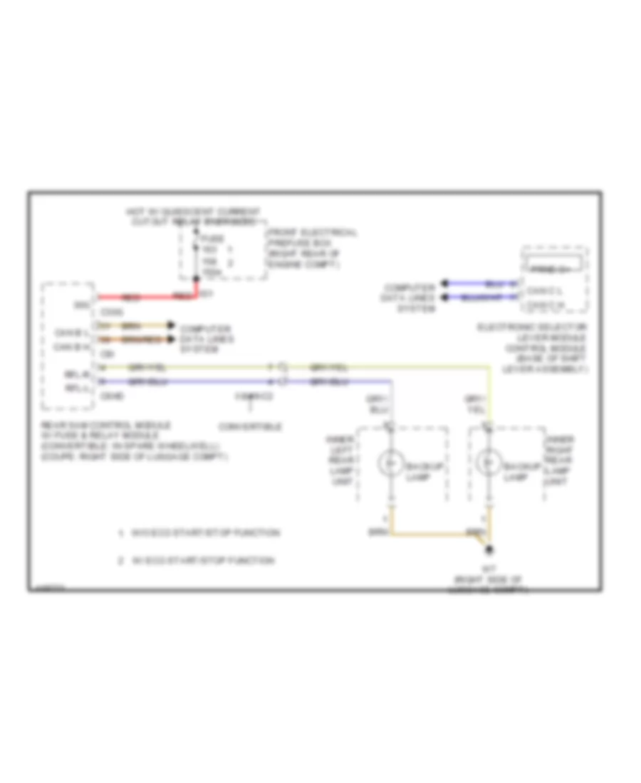 Backup Lamps Wiring Diagram, Convertible for Mercedes-Benz E350 2014