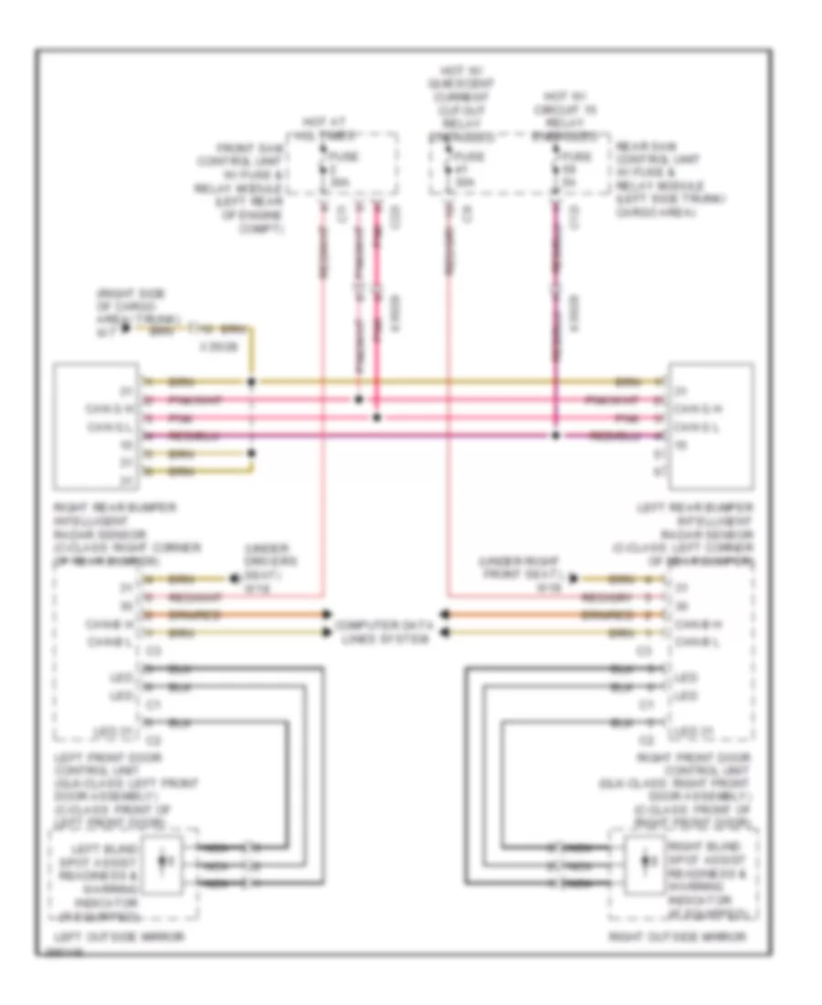 Blind Spot Information System Wiring Diagram for Mercedes Benz GLK350 4Matic 2012