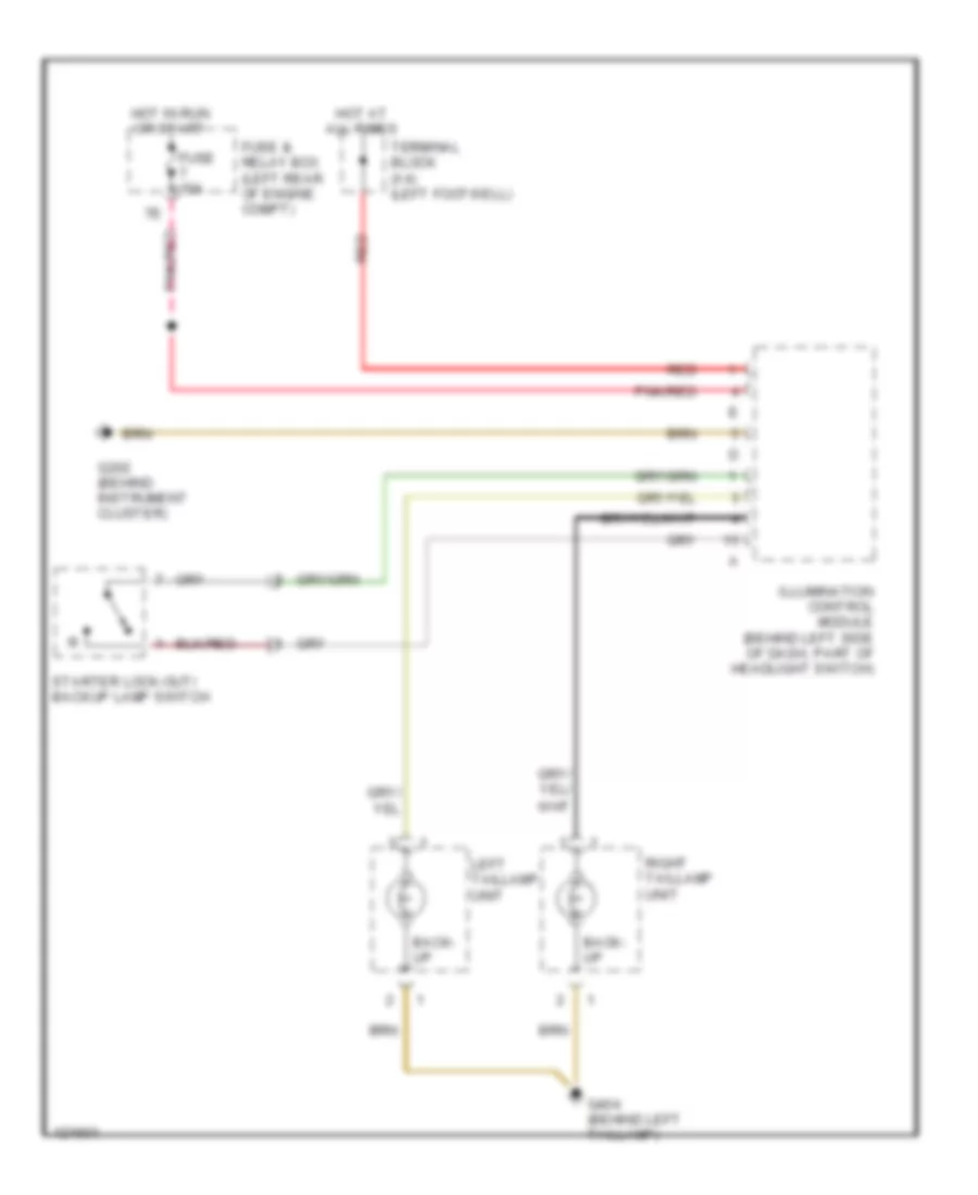 Back up Lamps Wiring Diagram for Mercedes Benz E300 1998
