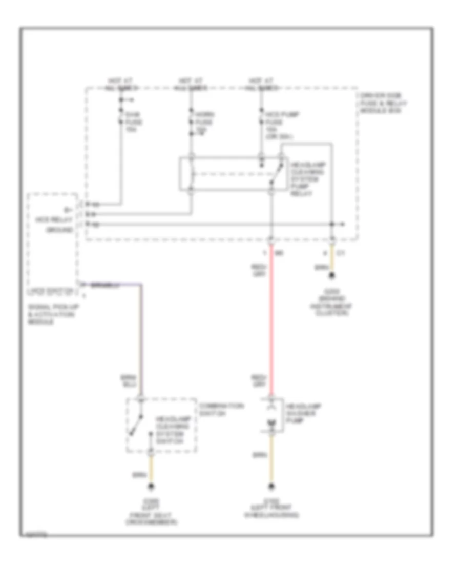 Headlamp Washer Wiring Diagram for Mercedes Benz E320 1998