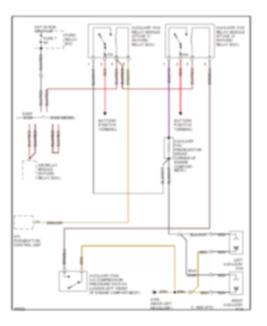Cooling Fan Wiring Diagram for Mercedes-Benz E500 1994