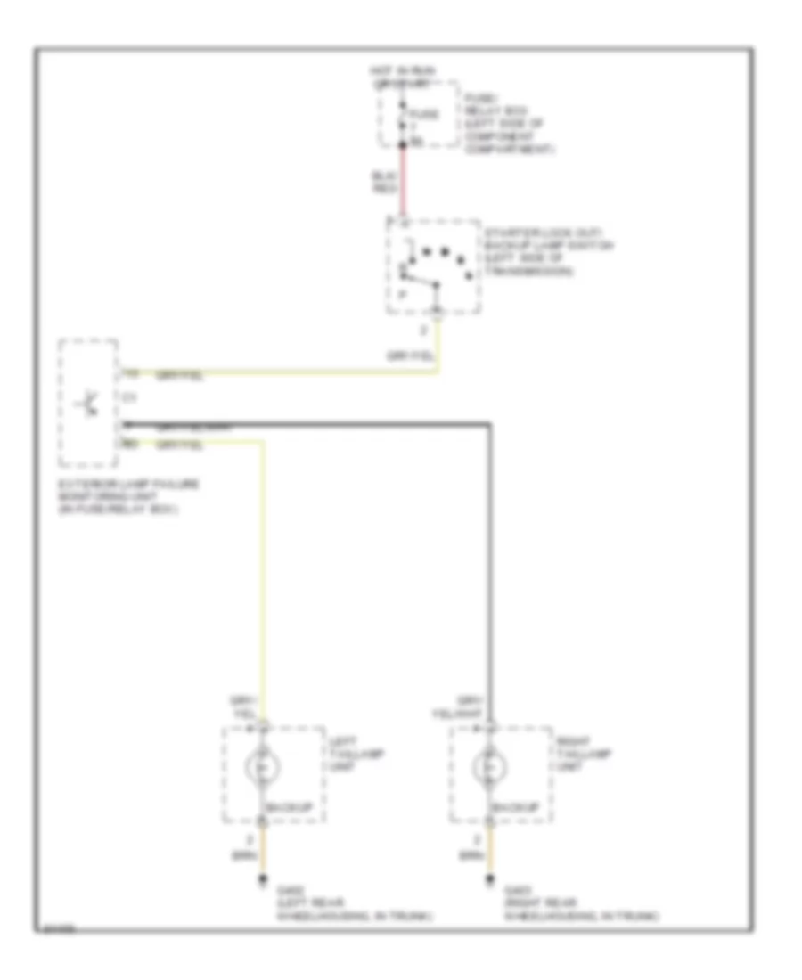 Back up Lamps Wiring Diagram for Mercedes Benz E500 1994