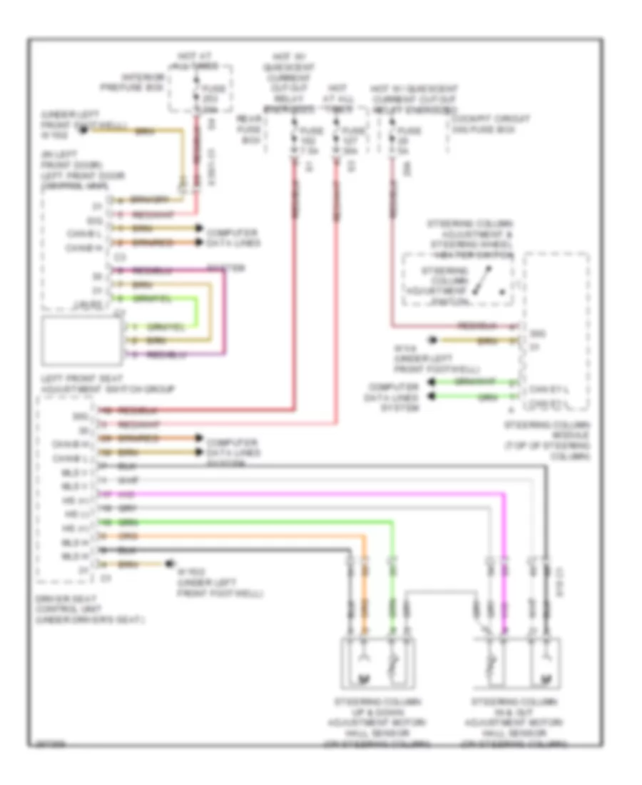 Steering Column Memory Wiring Diagram for Mercedes Benz ML550 2012