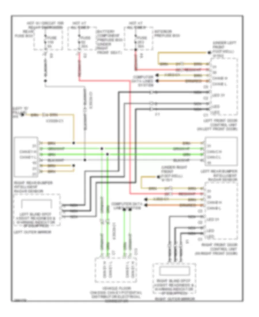 Blind Spot Information System Wiring Diagram for Mercedes Benz ML550 2012