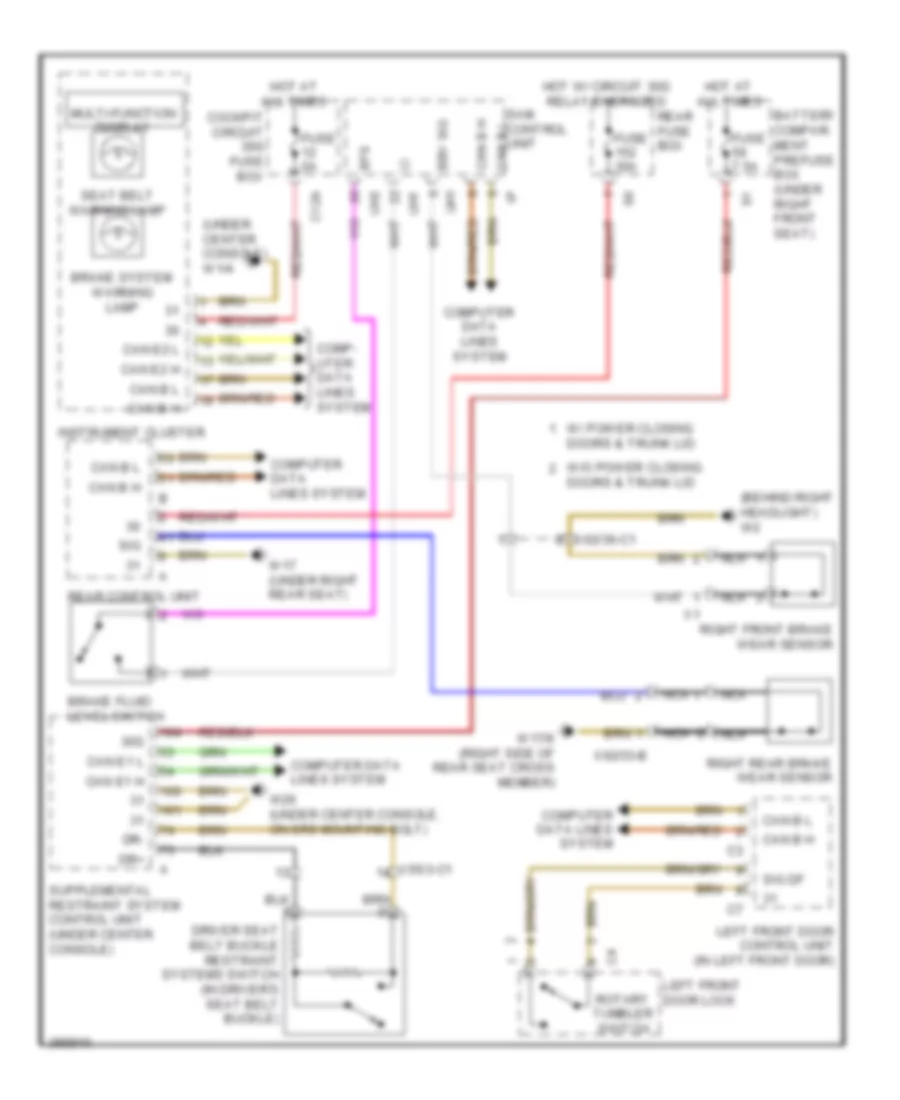 Seat Belt Warning Wiring Diagram for Mercedes Benz ML550 2012