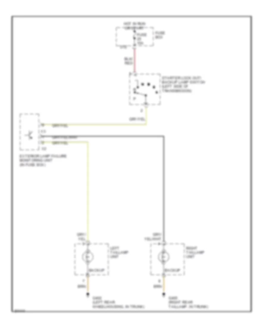 Back up Lamps Wiring Diagram for Mercedes Benz S350 1994