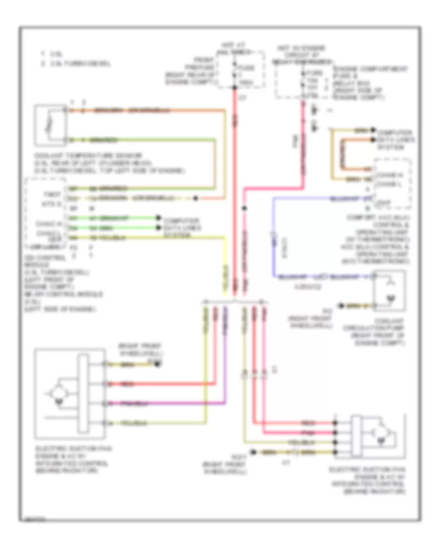 Cooling Fan Wiring Diagram for Mercedes Benz R350 4Matic 2012