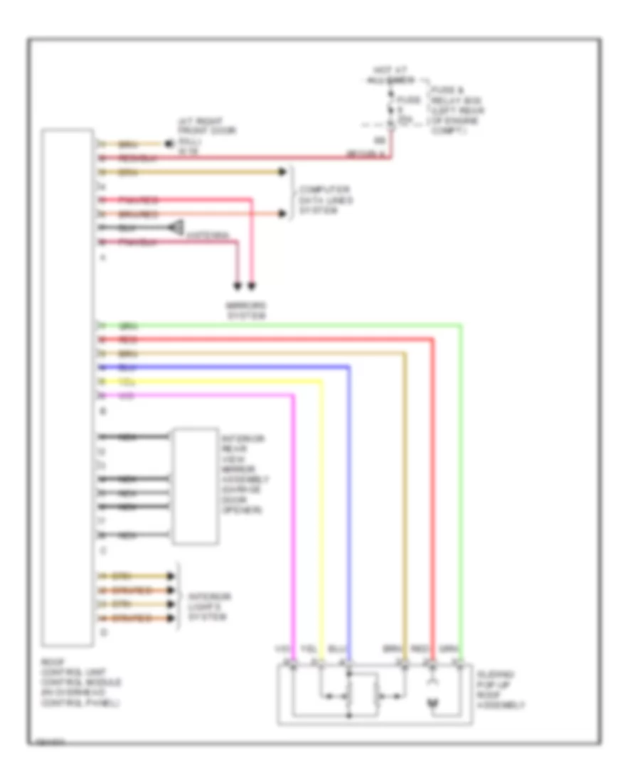 Glass Roof Wiring Diagram for Mercedes Benz CLK430 2001