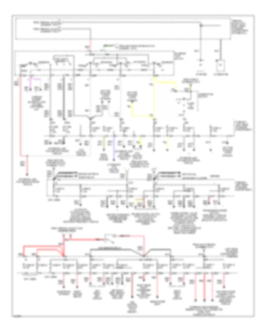 Power Distribution Wiring Diagram 2 of 2 for Mercedes Benz S320 1998