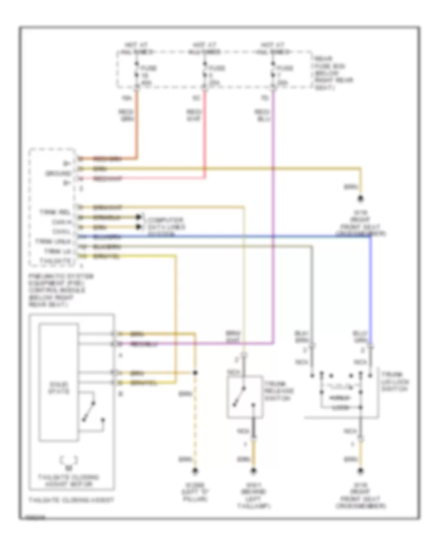 Trunk Release  Pull Down Wiring Diagram for Mercedes Benz E320 4Matic 2001