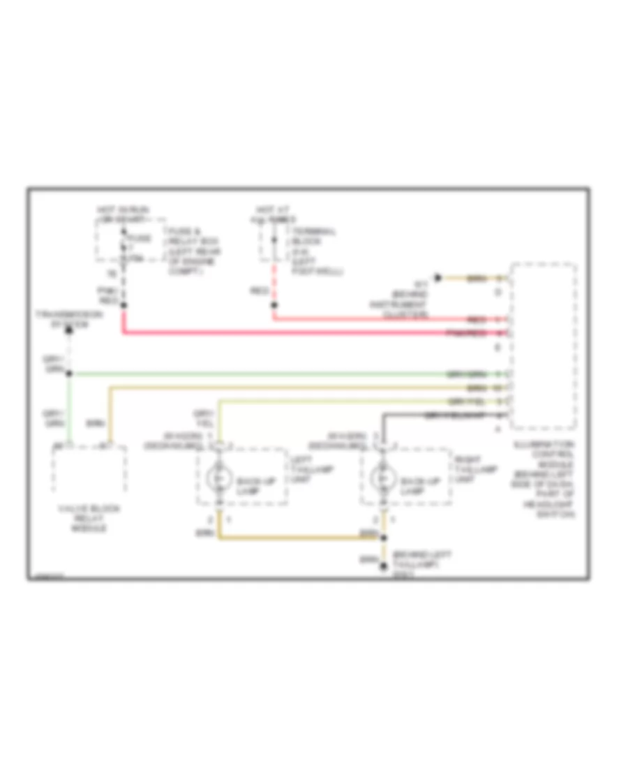 Backup Lamps Wiring Diagram for Mercedes Benz E430 4Matic 2001