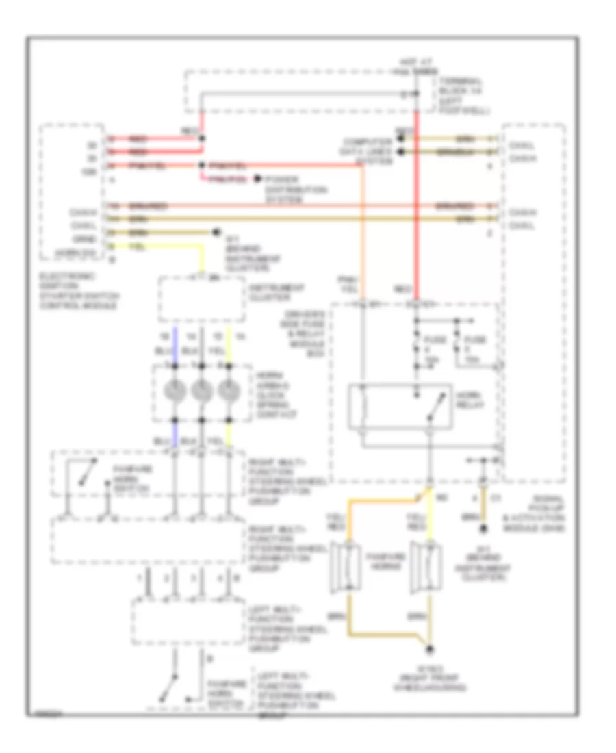 Horn Wiring Diagram for Mercedes Benz E430 4Matic 2001