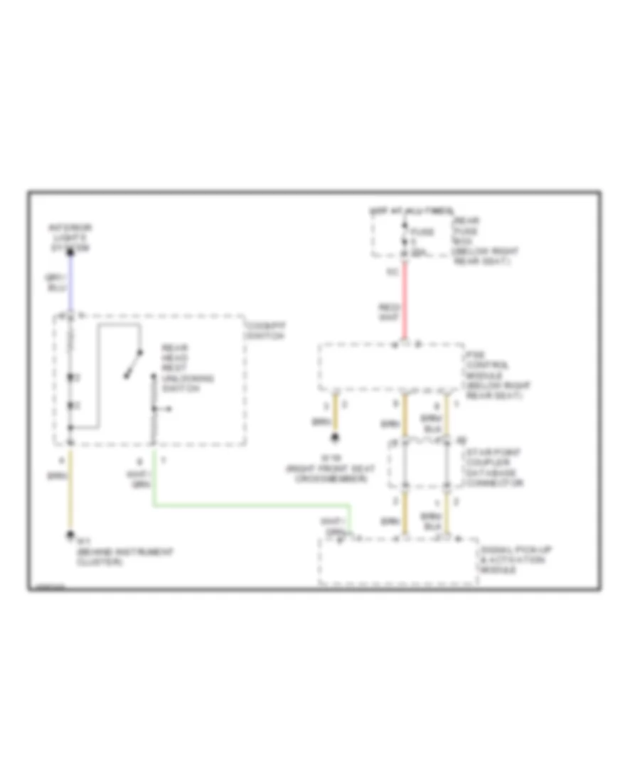 Rear Head Restraint Wiring Diagram for Mercedes Benz E430 4Matic 2001