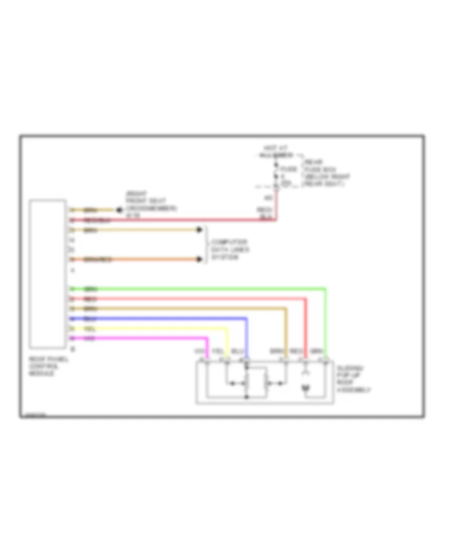 Power Top Sunroof Wiring Diagram for Mercedes Benz E430 4Matic 2001