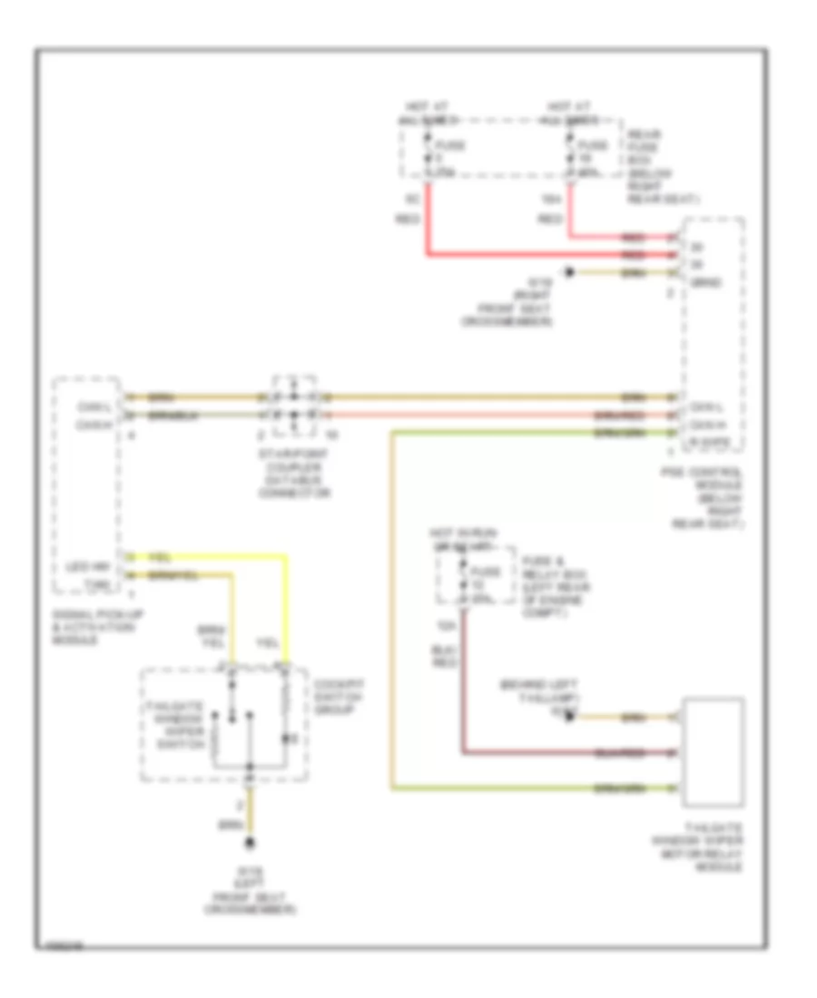 Rear Wiper Wiring Diagram Wagon for Mercedes Benz E430 4Matic 2001