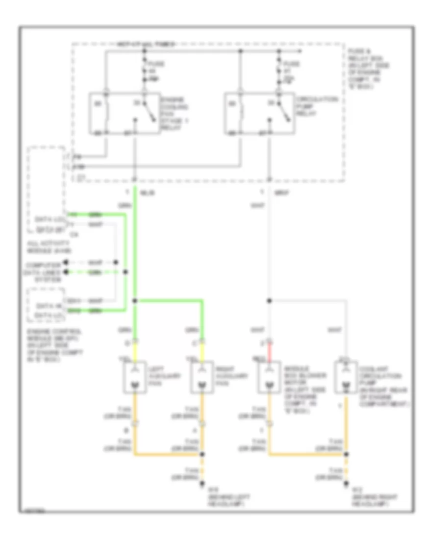 Cooling Fan Wiring Diagram for Mercedes Benz ML320 2001