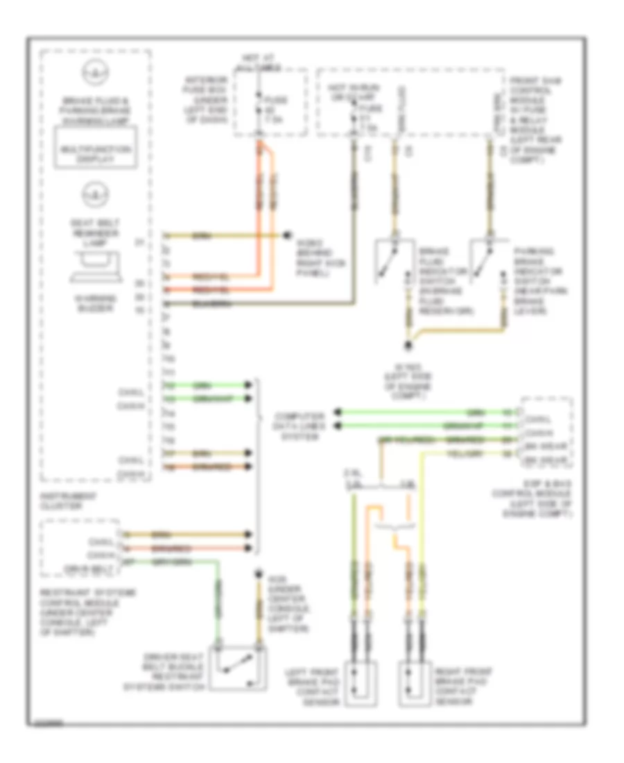 Warning Systems Wiring Diagram for Mercedes-Benz C240 4Matic 2005