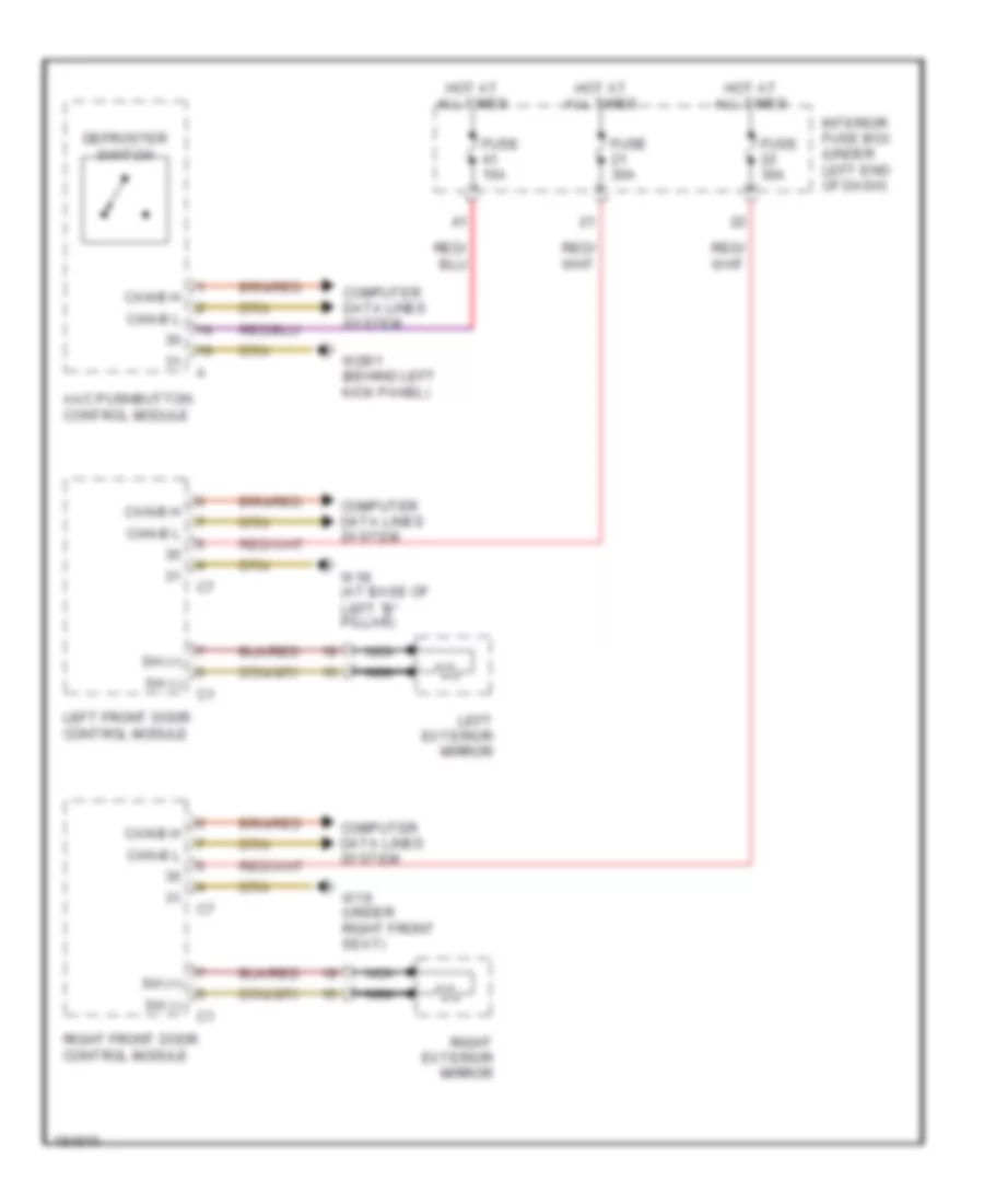 Heated Mirrors Wiring Diagram for Mercedes Benz C320 2005