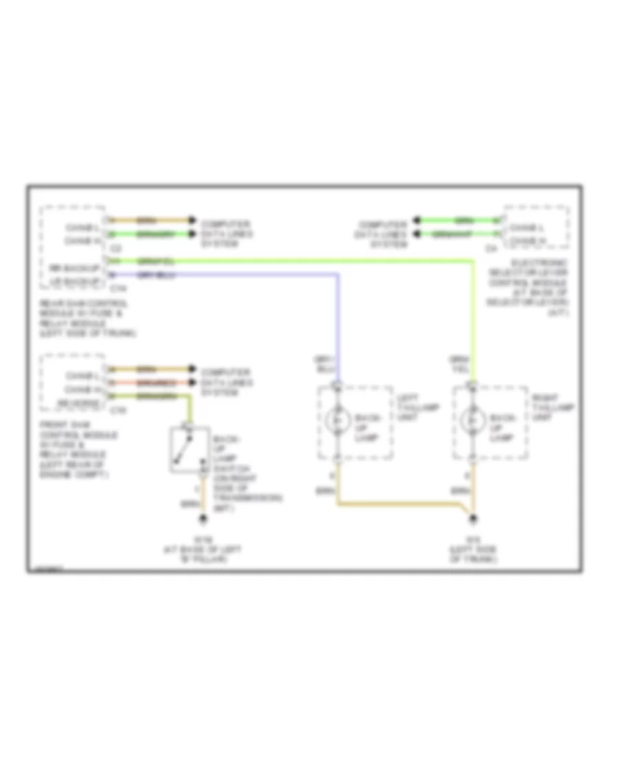 Backup Lamps Wiring Diagram for Mercedes Benz C320 2005