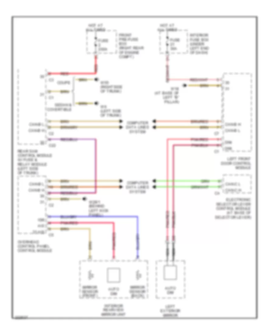 Electrochromic Mirror Wiring Diagram for Mercedes Benz C320 2005