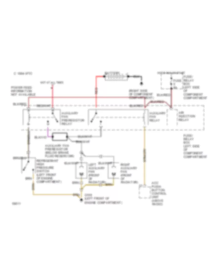 Cooling Fan Wiring Diagram for Mercedes-Benz 420SEL 1991