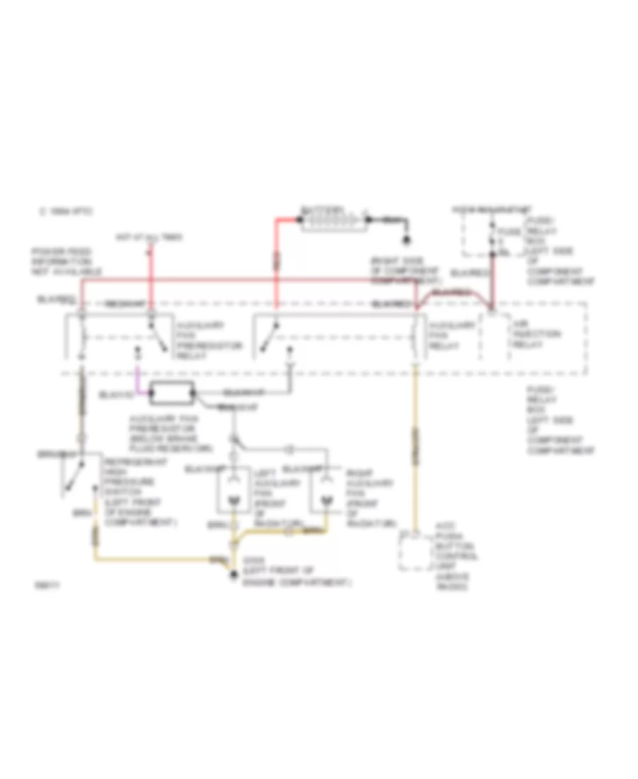 Cooling Fan Wiring Diagram for Mercedes Benz 420SEL 1991