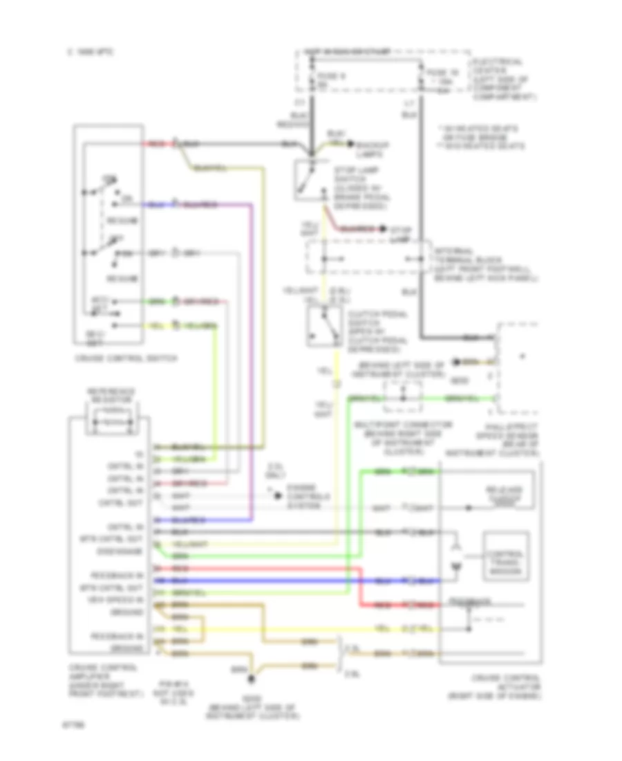 Cruise Control Wiring Diagram M T for Mercedes Benz 190E 1992