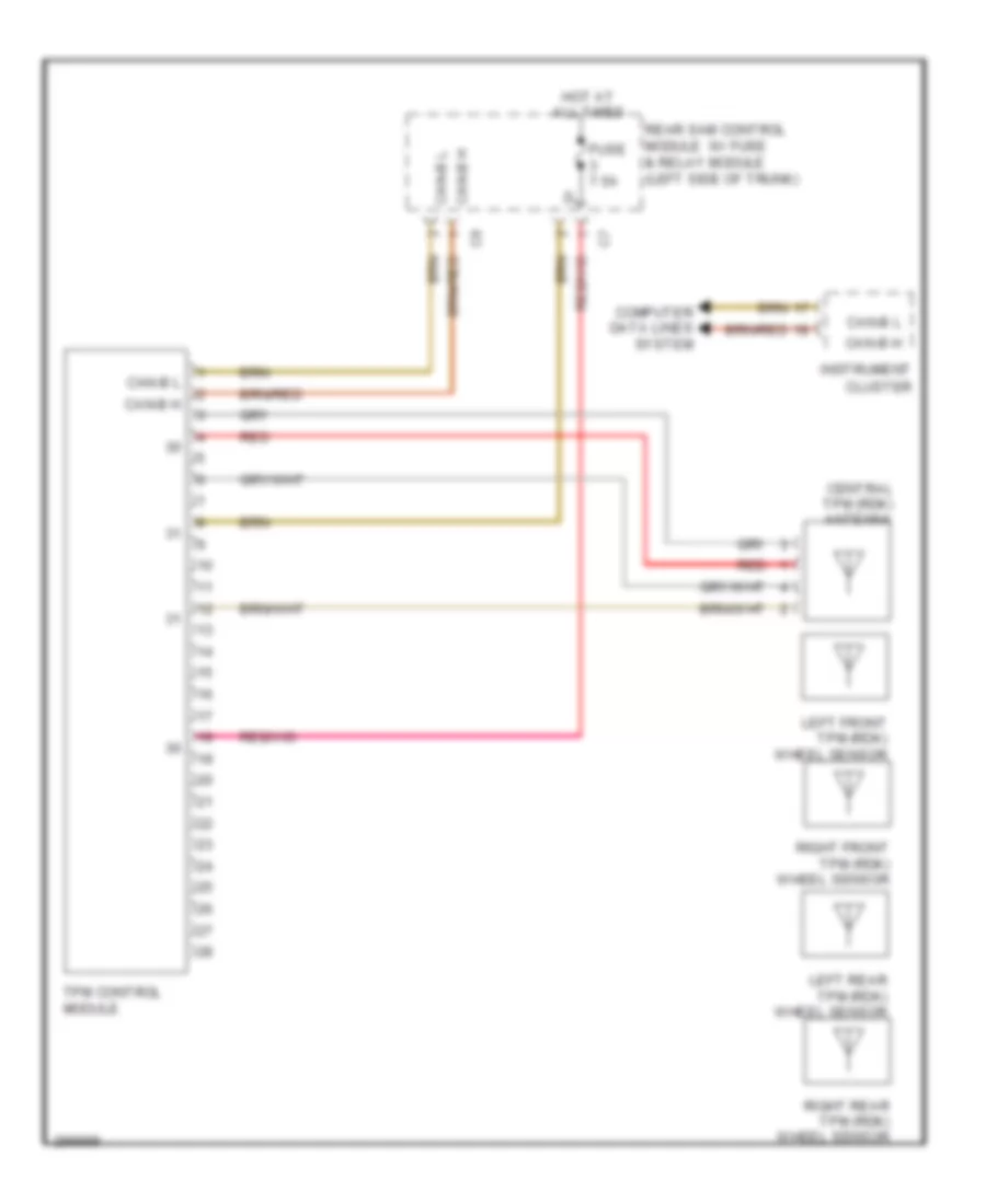 Tire Pressure Monitoring Wiring Diagram for Mercedes-Benz CLS550 2008