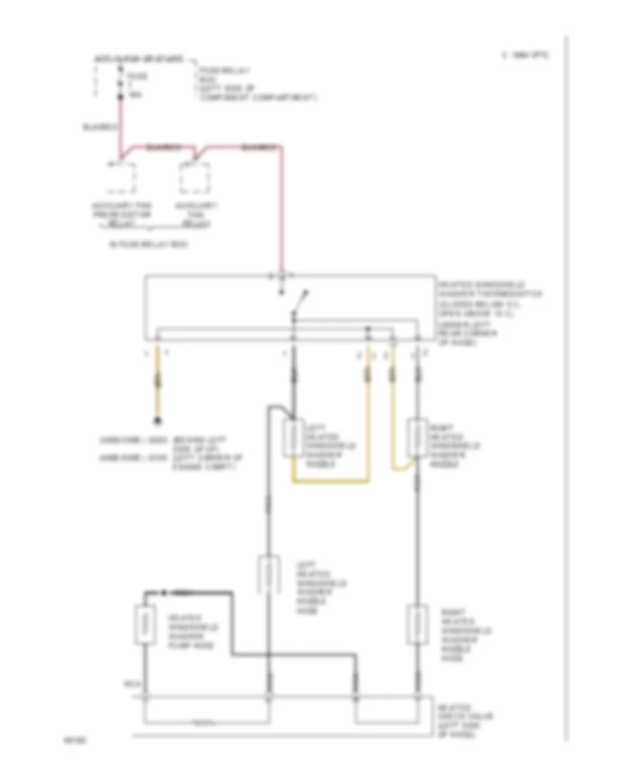 Heated Windshield Washer Wiring Diagram for Mercedes Benz 300CE 1992