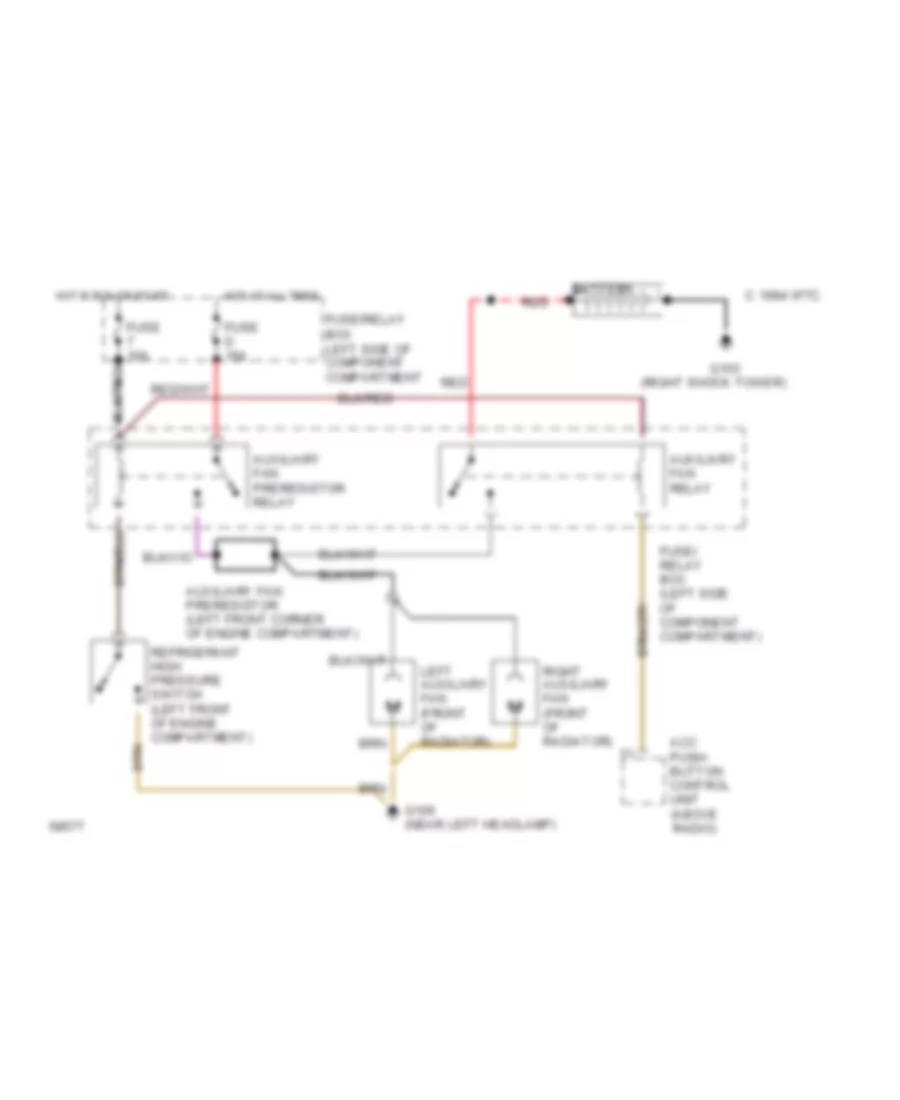 Cooling Fan Wiring Diagram for Mercedes Benz 300D 1992