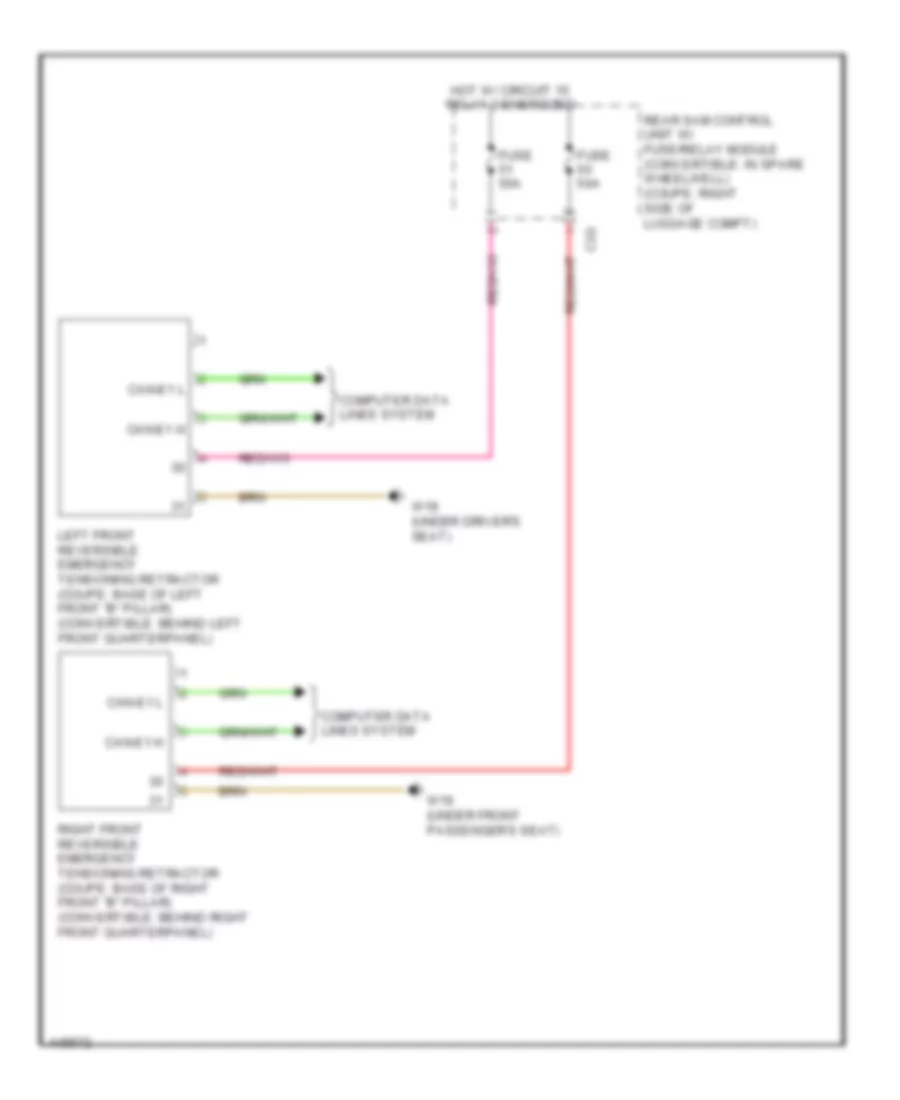 Emergency Seat Belt Tensioners Wiring Diagram Convertible for Mercedes Benz E350 4Matic 2014