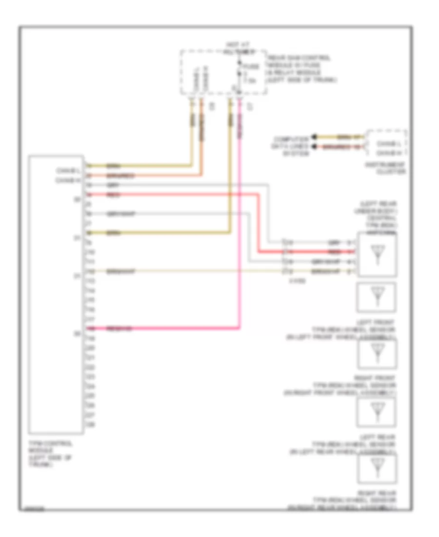 Tire Pressure Monitoring Wiring Diagram for Mercedes-Benz CLS550 2011