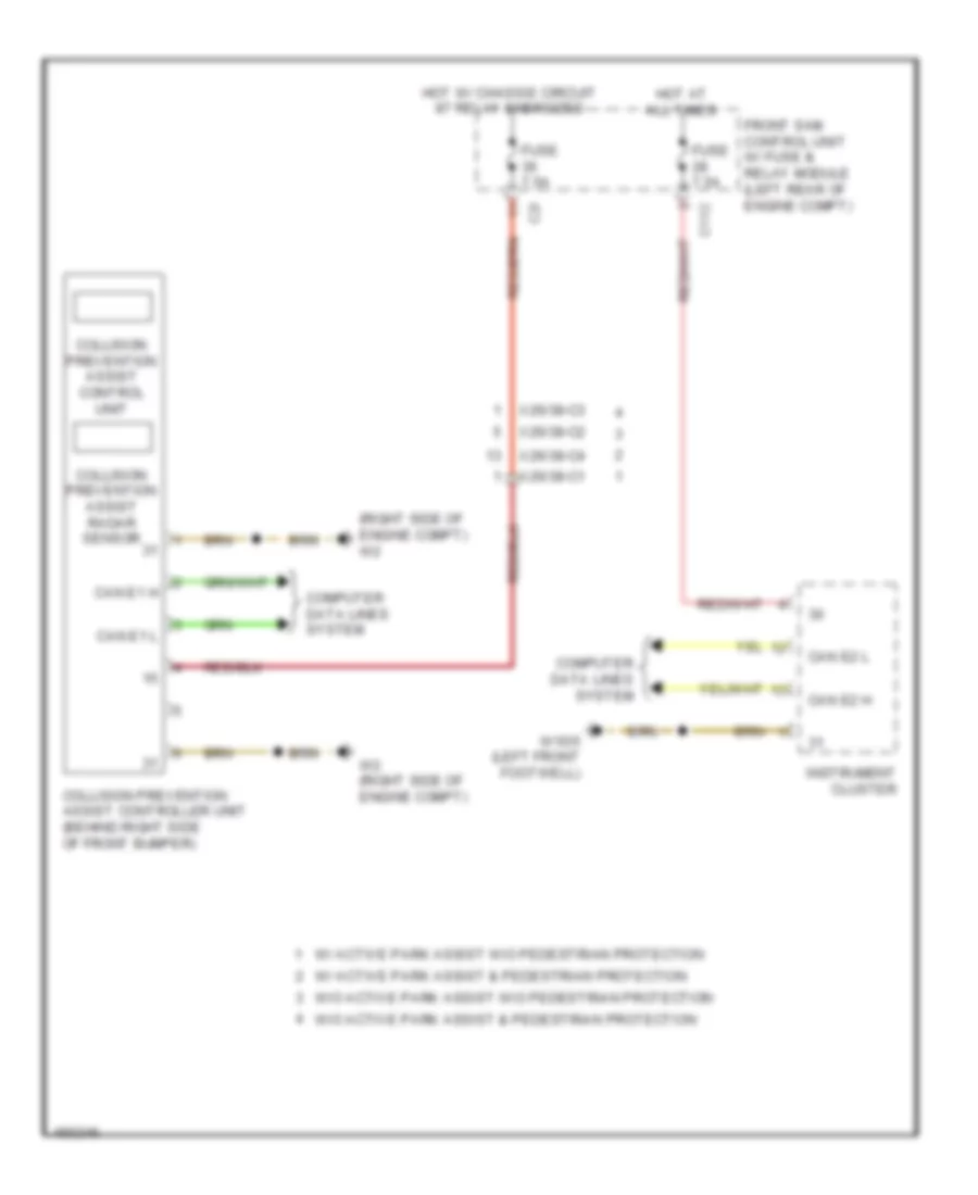 Collision Avoidance Wiring Diagram for Mercedes Benz E400 Hybrid 2014