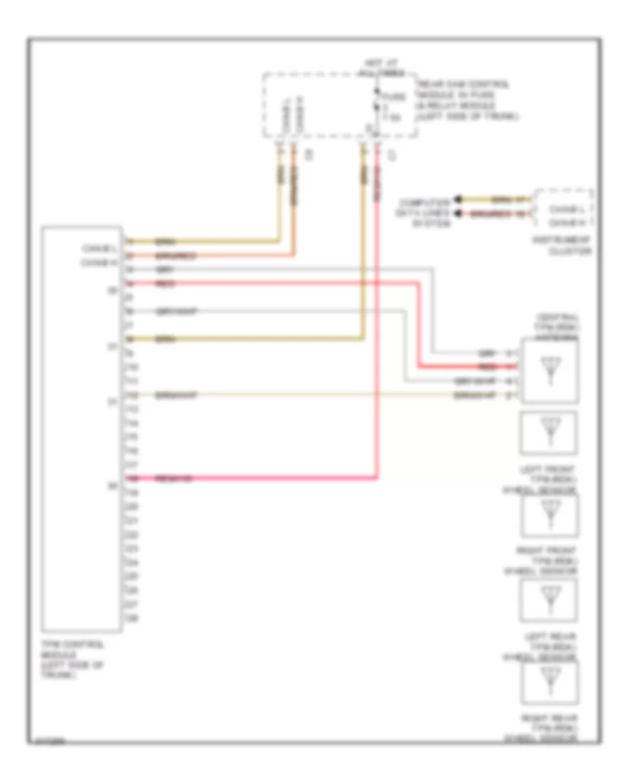 Tire Pressure Monitoring Wiring Diagram for Mercedes-Benz CLS550 2009