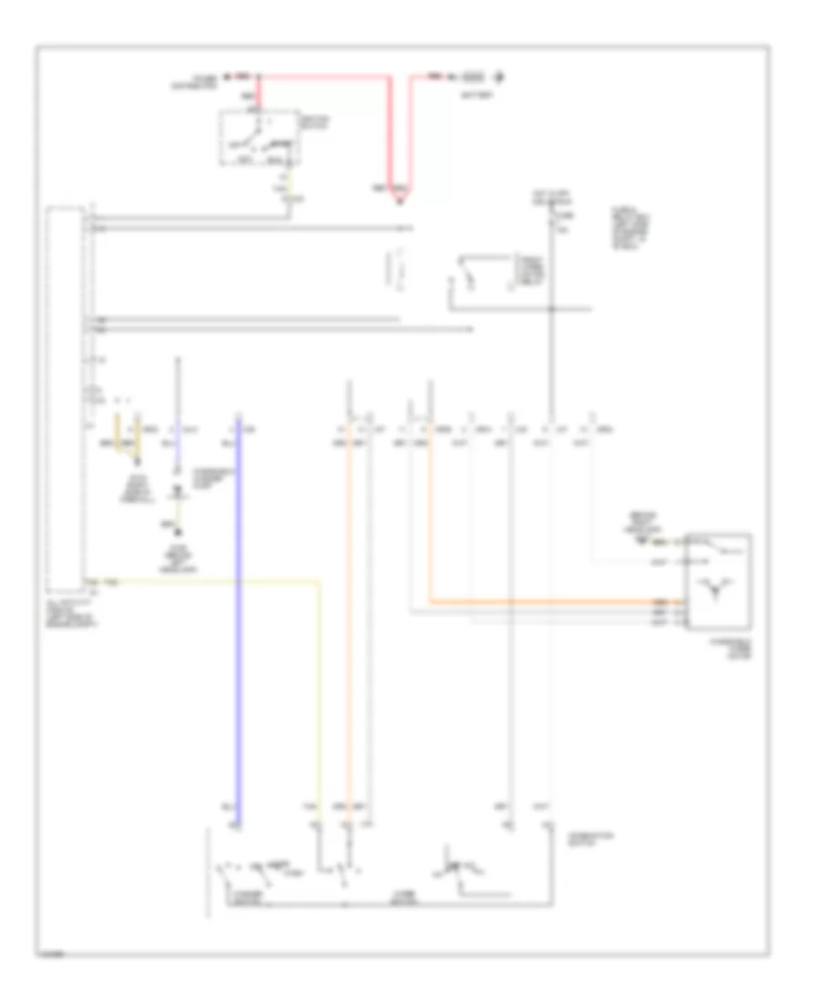 Электросхема передних стеклоочистителей дворников и омывателя лобового стекла для Mercedes-Benz ML430 1999