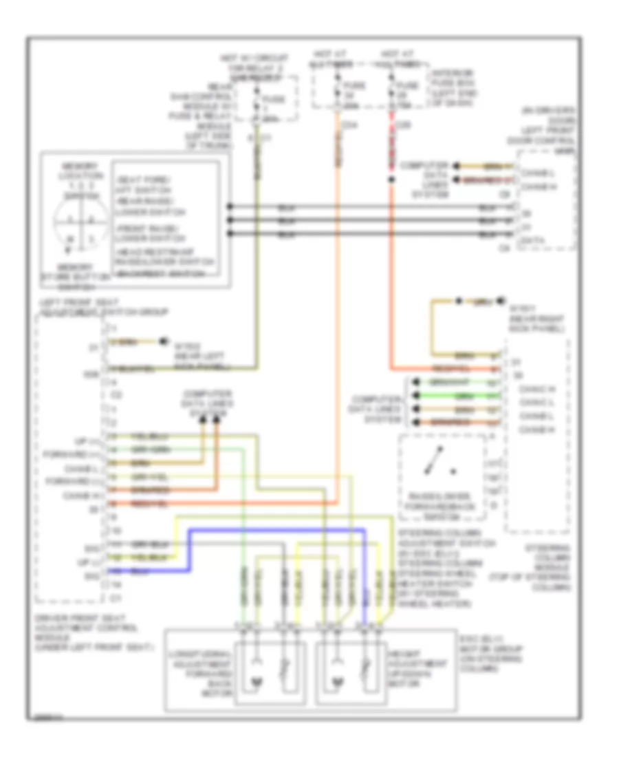 Steering Column Memory Wiring Diagram for Mercedes-Benz E350 4Matic 2008