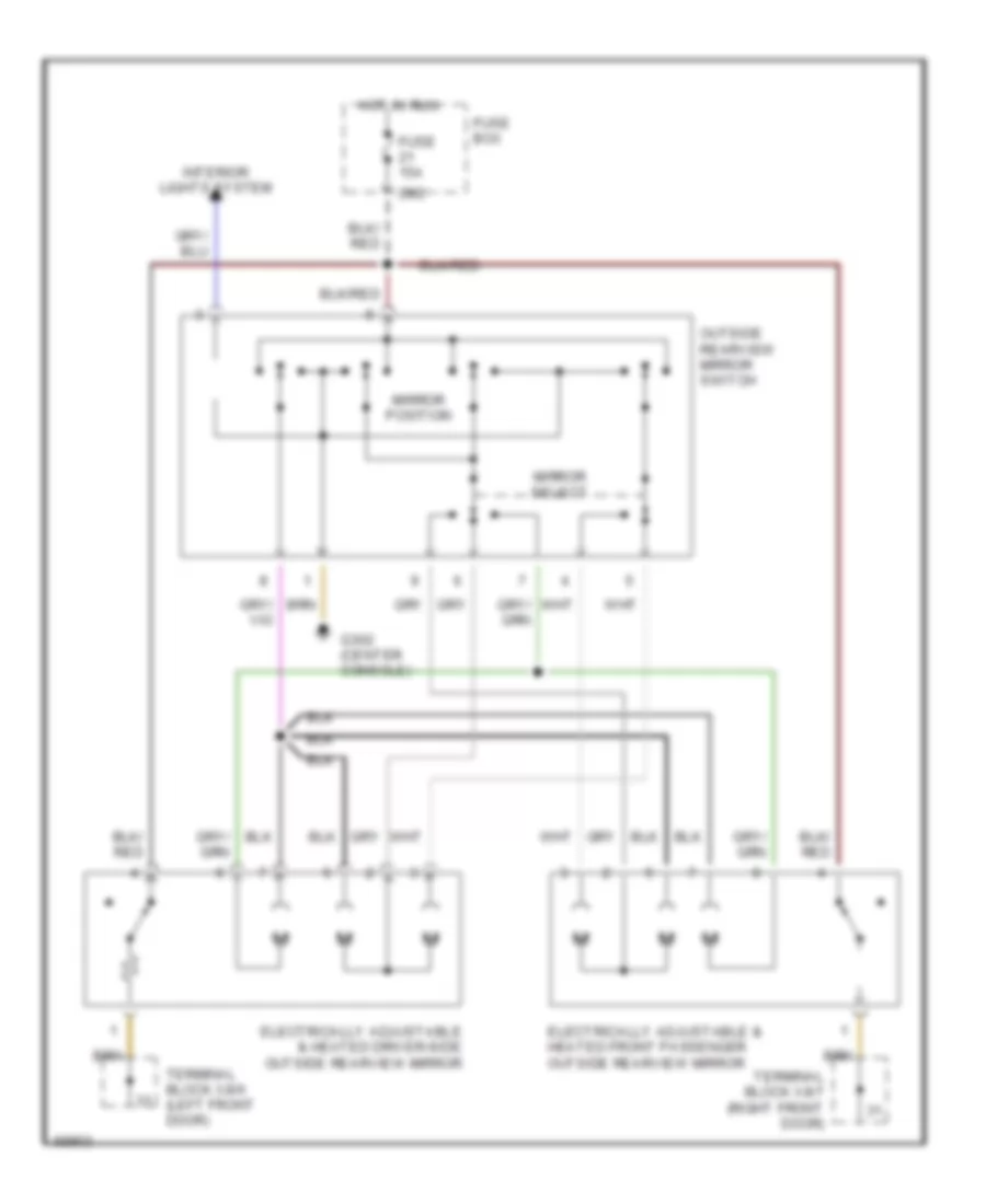 Power Mirror Wiring Diagram for Mercedes Benz 300SD 1992