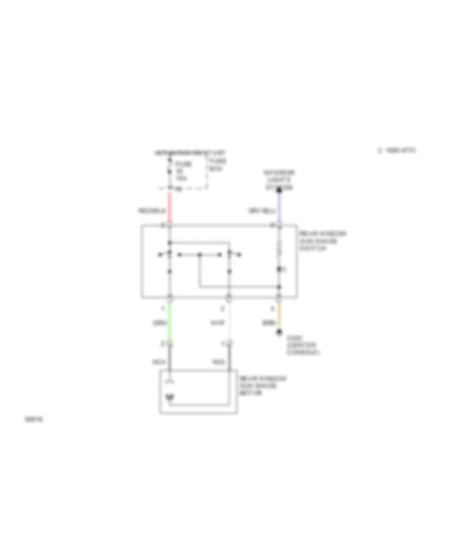 Rear Window Sun Shade Wiring Diagram for Mercedes Benz 300SD 1992