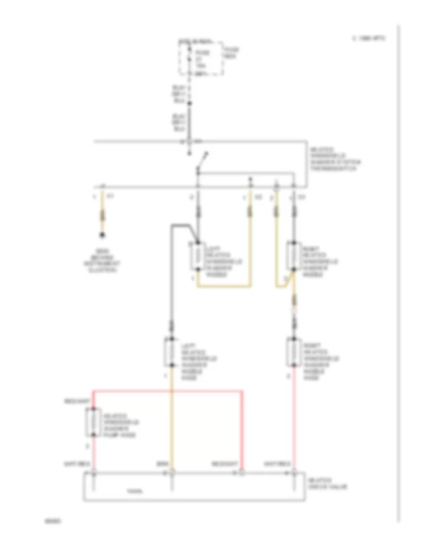 Heated Windshield Washer Wiring Diagram for Mercedes Benz 300SD 1992