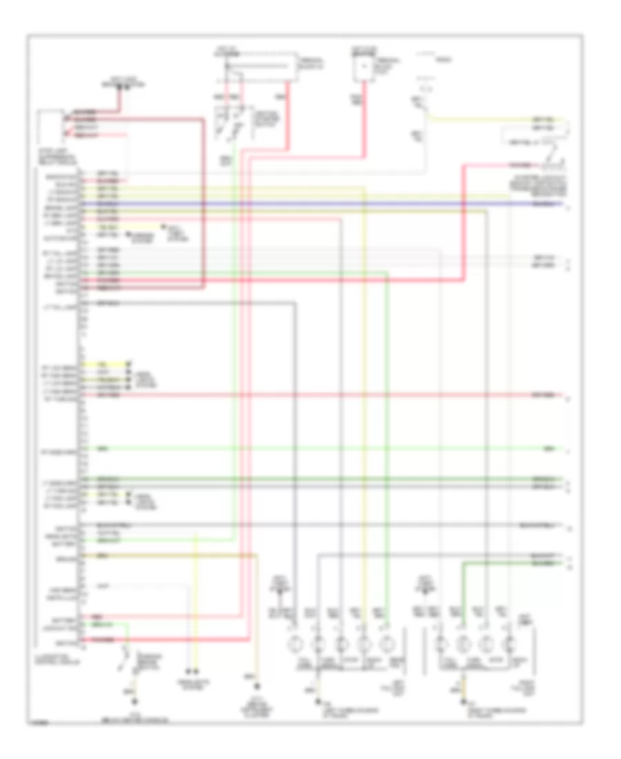 Exterior Lamps Wiring Diagram, without Xenon Lamps (1 of 2) for Mercedes-Benz SLK230 2001