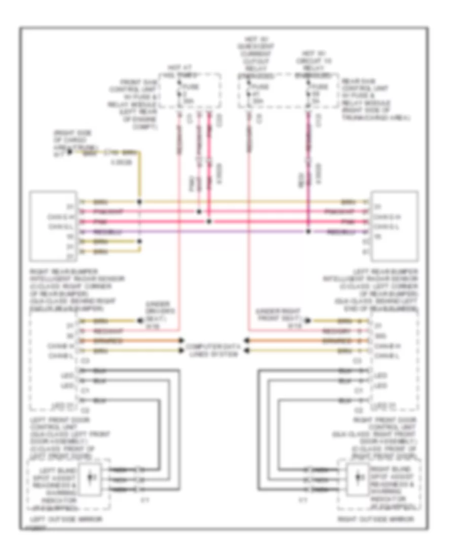 Blind Spot Information System Wiring Diagram for Mercedes Benz GLK350 2013