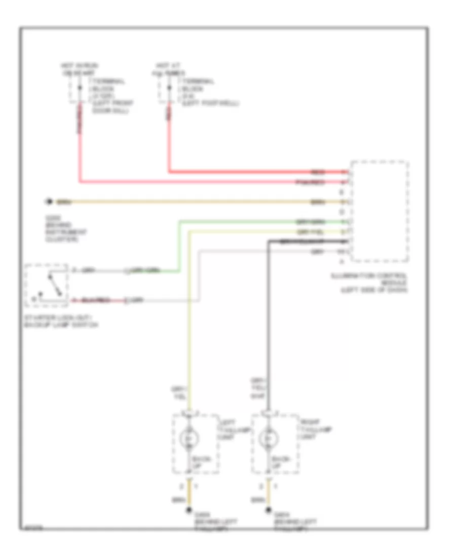 Back up Lamps Wiring Diagram for Mercedes Benz E300 1996