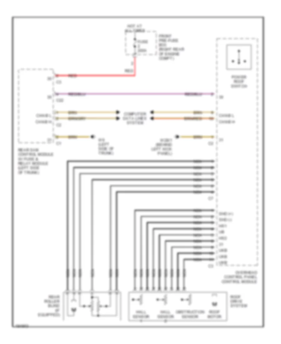 Power TopSunroof Wiring Diagram for Mercedes-Benz C230 2002