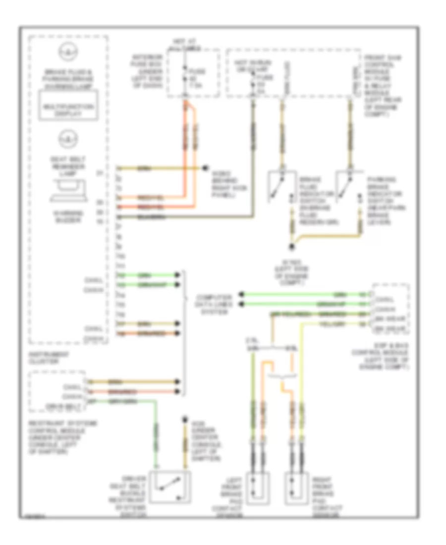 Warning Systems Wiring Diagram for Mercedes-Benz C230 2002