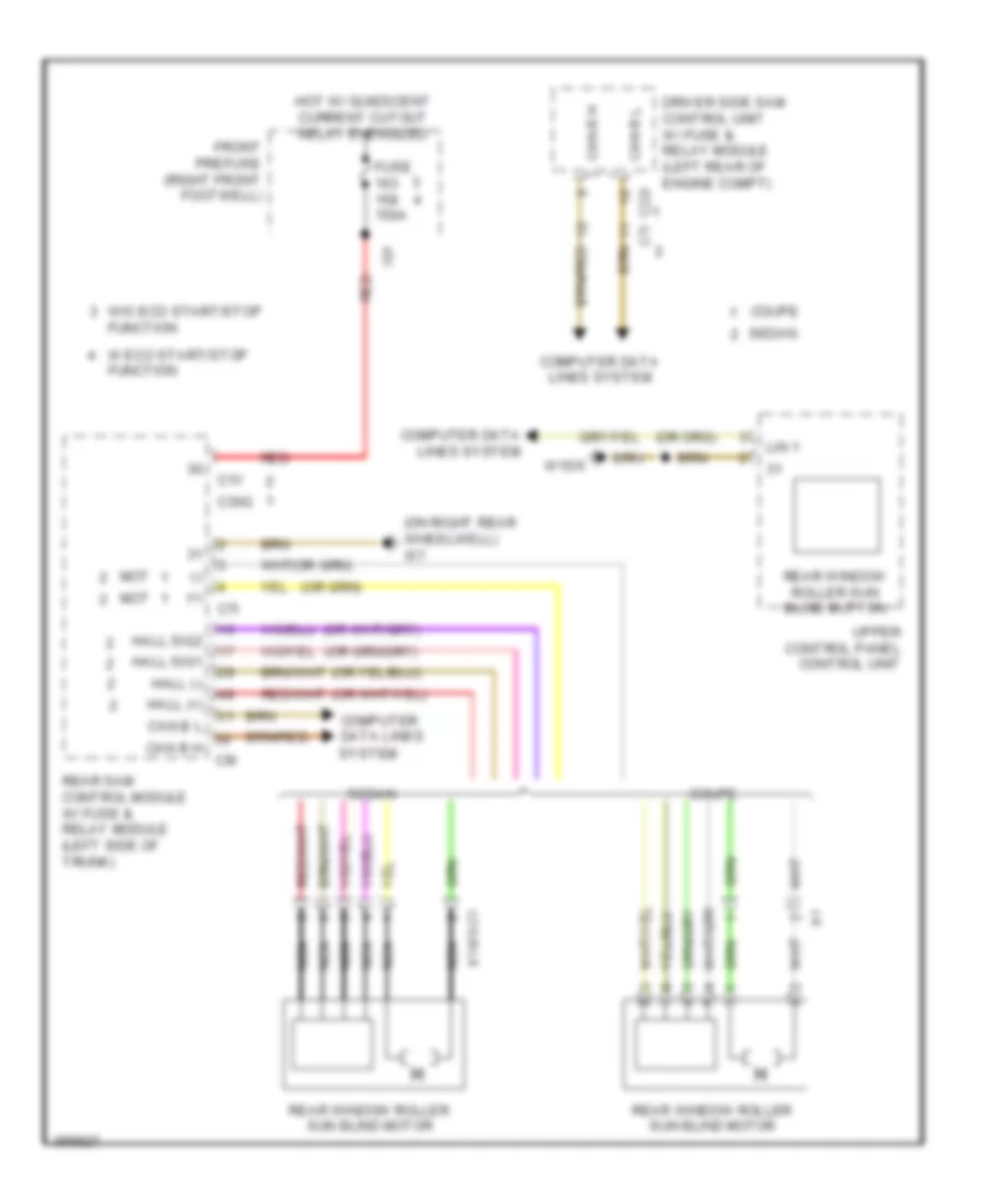 Rear Window Sun Shade Wiring Diagram for Mercedes Benz E550 2011